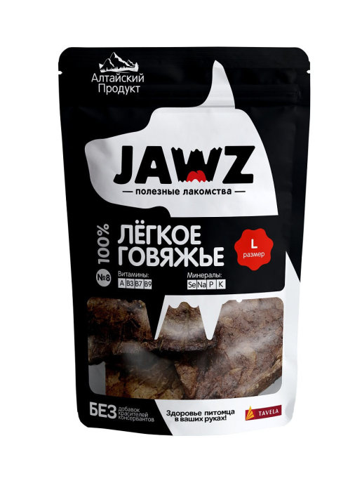 JAWZ Лакомство для собак Легкое говяжье №7 пакет 30гр