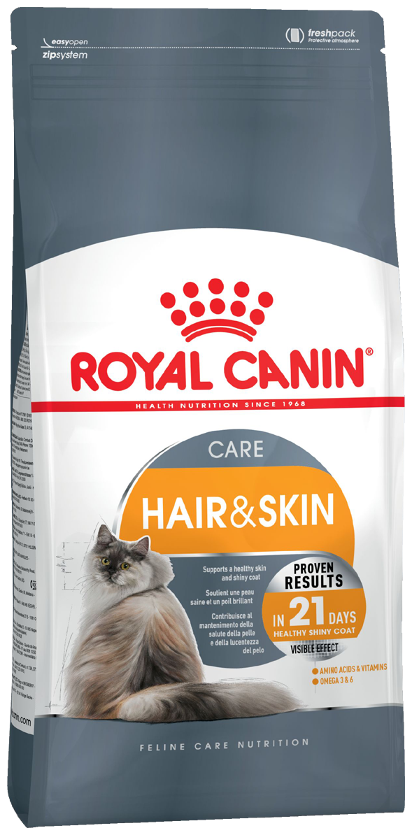 ROYAL CANIN Корм для взрослых кошек для здоровья кожи и шерсти Хэйр энд Скин 400 гр
