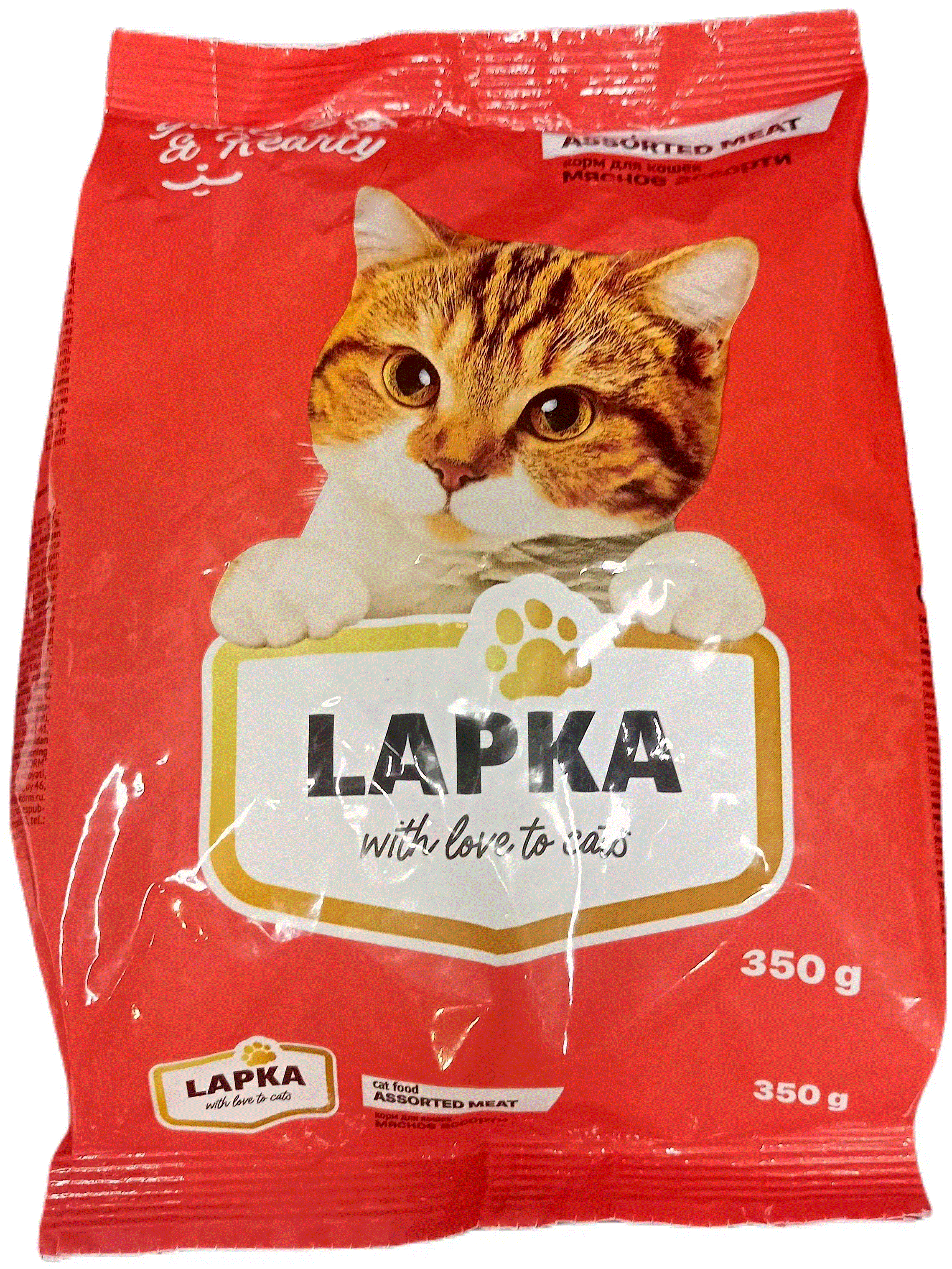 LAPKA Корм сух.для кошек Мясное ассорти 350гр