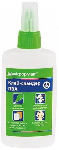 Клей ПВА Schoolformat ШКОЛЬНЫЙ 65 г дозатор быстросохнущий универсальный