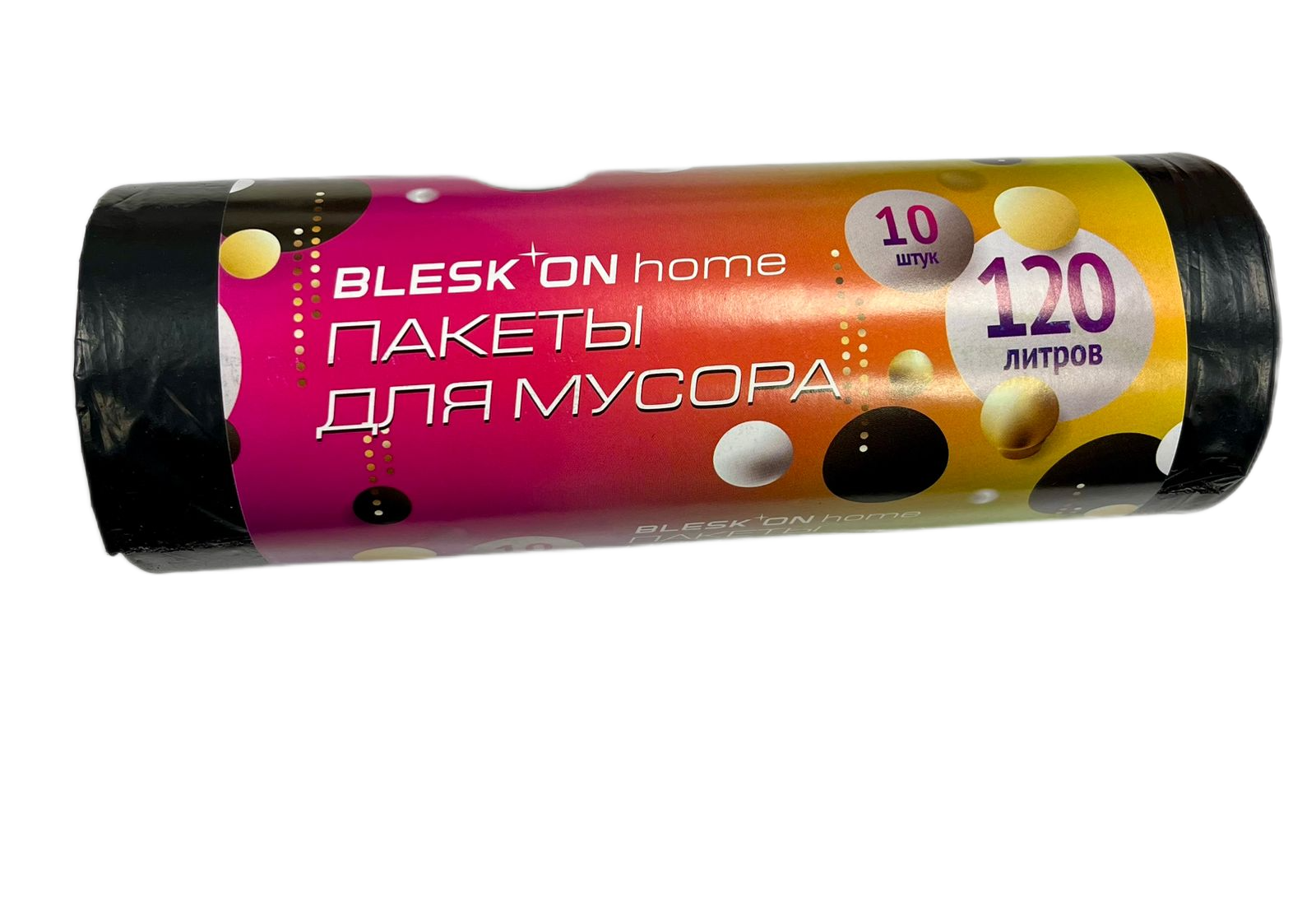 BLESKON Пакеты для мусора 120л/10 шт черные 45мкм ПВД 1/20