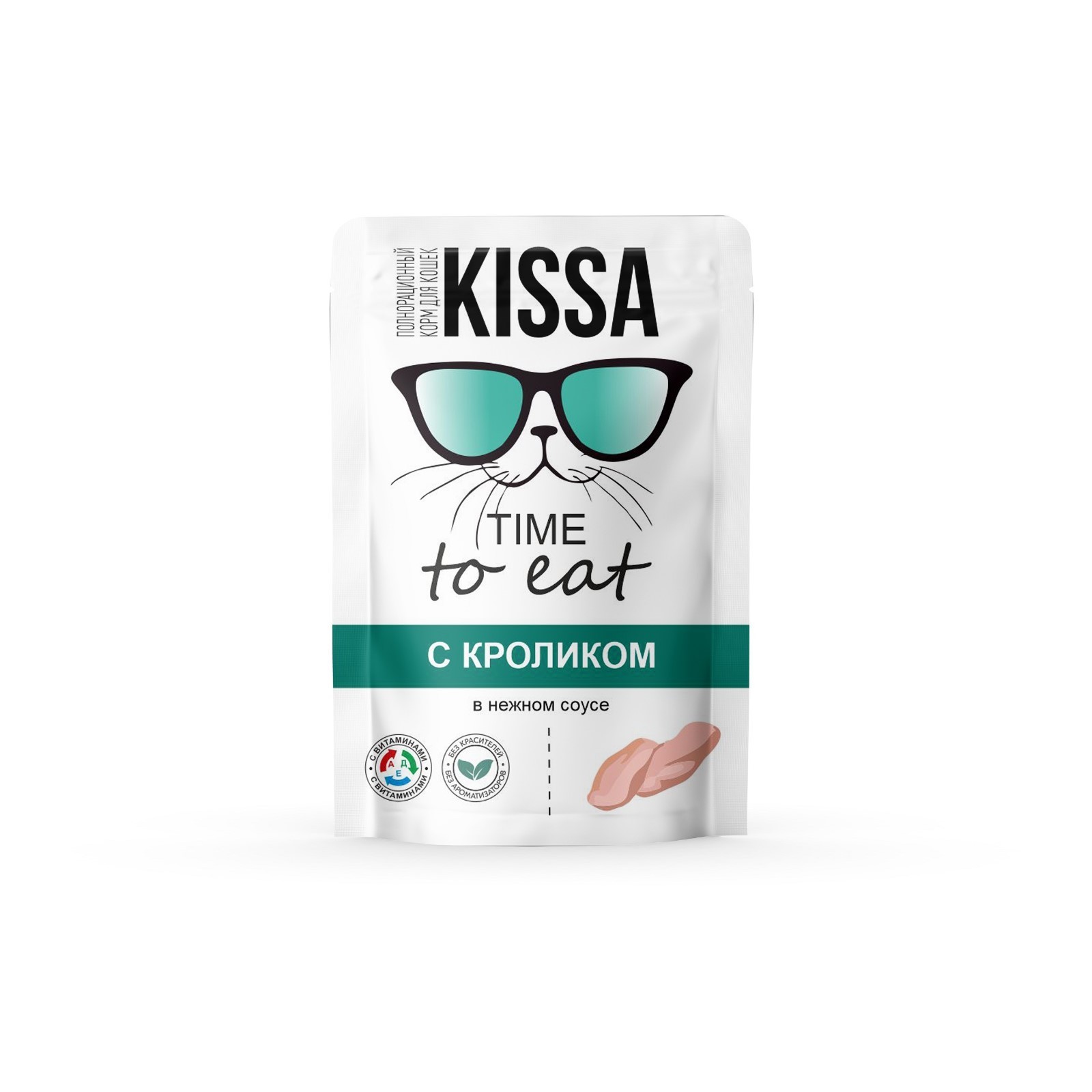 KISSA Корм для кошек Кролик в соусе 75 г 