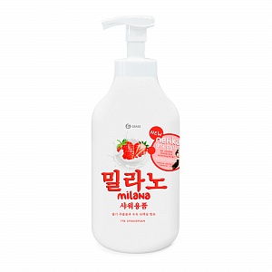 GRASS Гель-пенка для душа MILANA клубника+молочный протеин 750 мл