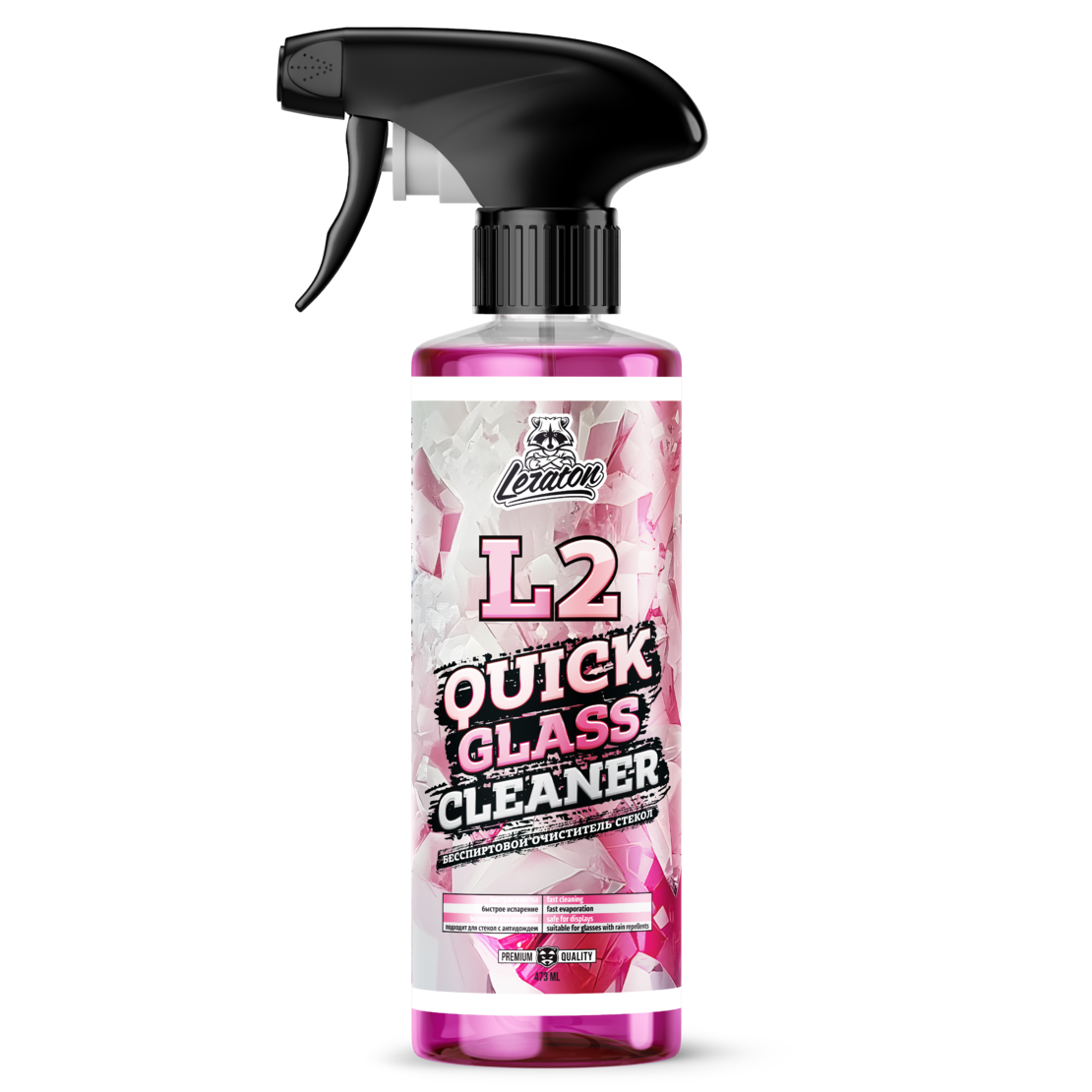 LERATON Очиститель стекол бесспиртовой L2 QUICK GLASS CLEANER 473 мл 