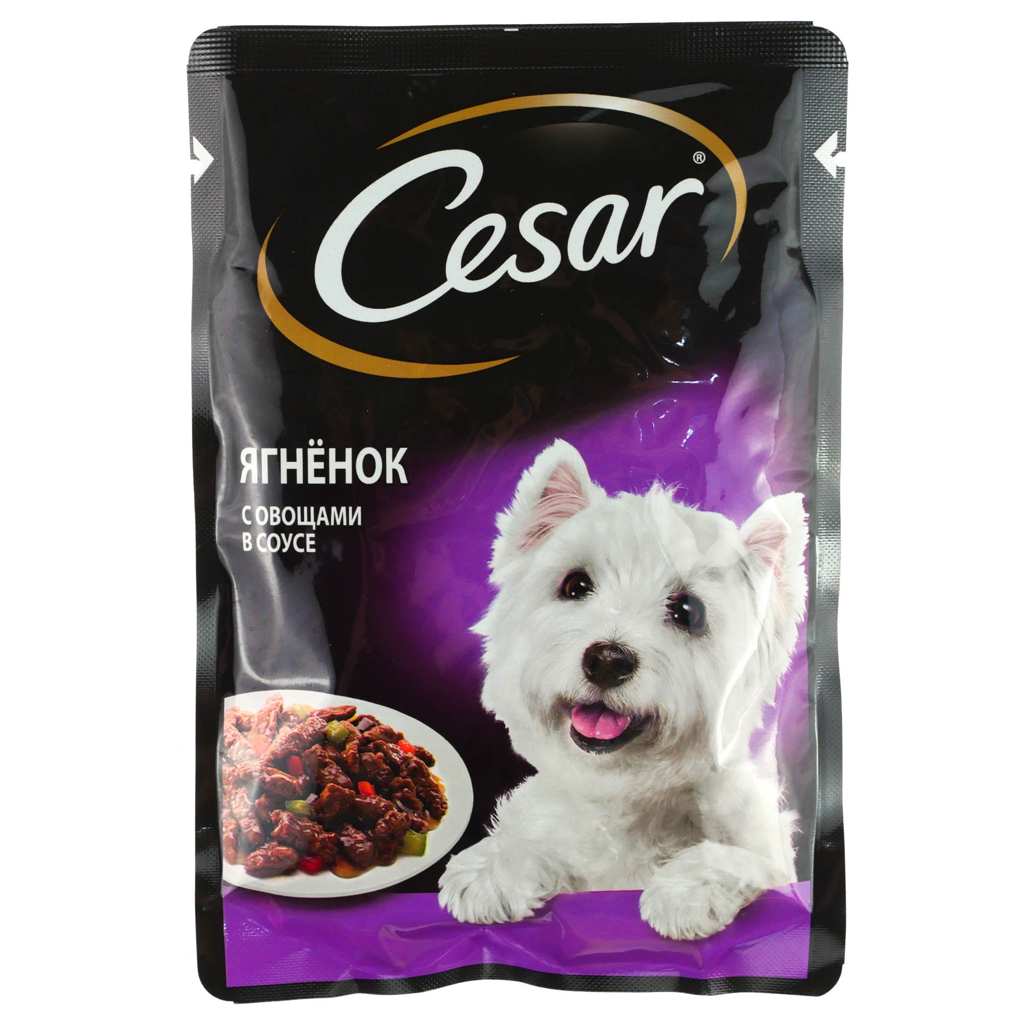 CESAR Корм для взрослых собак Ягненок, овощи в соусе 80 г