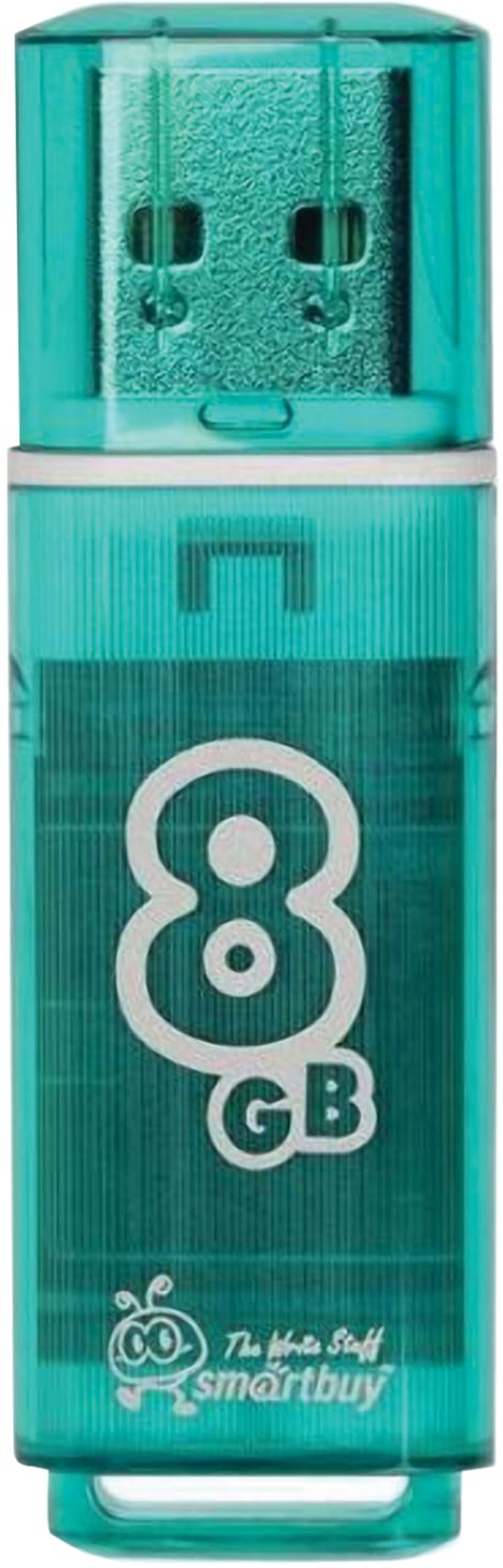 Флеш диск 8GB SMARTBUY Glossy, USB 2.0, зеленый	1/180