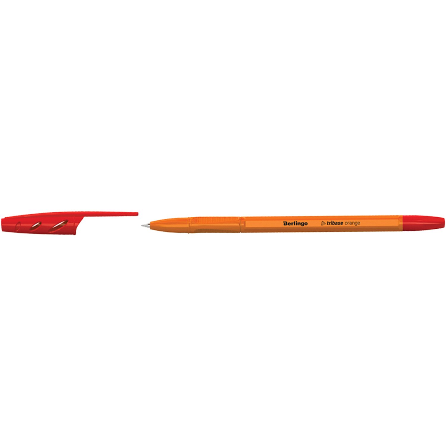Ручка шариковая красная Berlingo "Tribase" 1 мм 