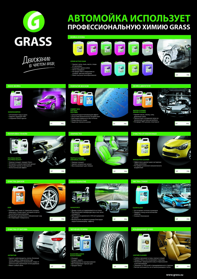 GRASS Плакат "Услуги автомоек"