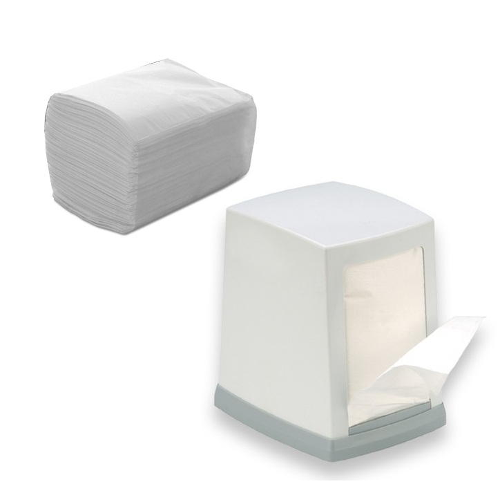 Салфетки диспенсерные, 1 сл. 22,5х23 см. белые, 200 листов 