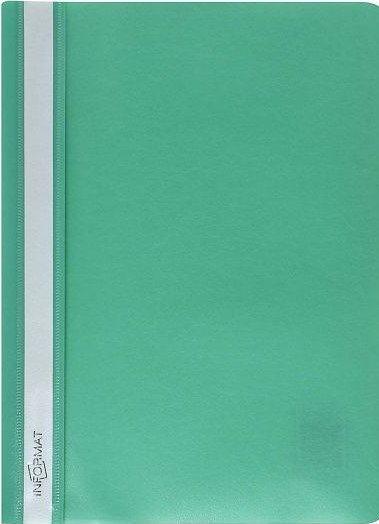 Папка скоросшиватель INFORMAT А4 бирюз. пластик 180 мкм карман д/маркир. этикет.1/25