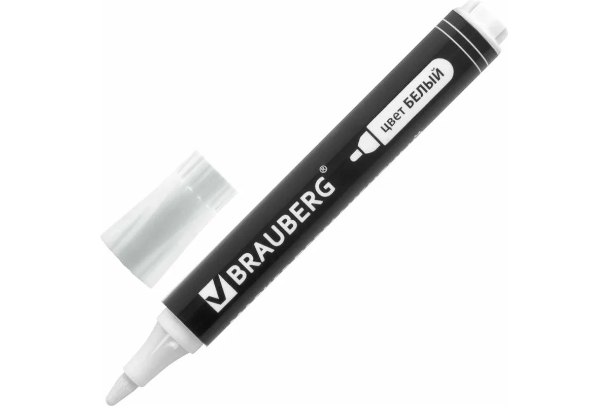 Маркер перм. белый "BRAUBERG" 5 мм 