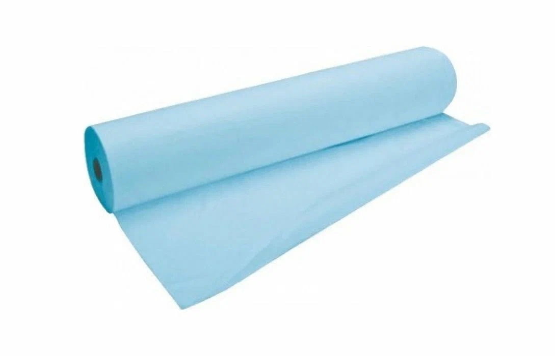 Простыни одноразовые в рулоне 80*200см, 100шт/рул, голубой, 12гр/м2
