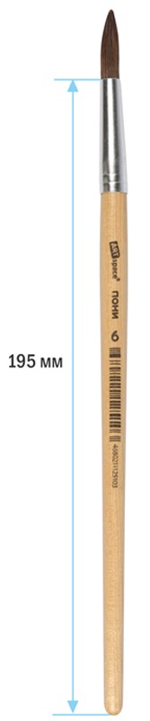 Кисть пони, ArtSpace, круглая №06, пакет, европодвес