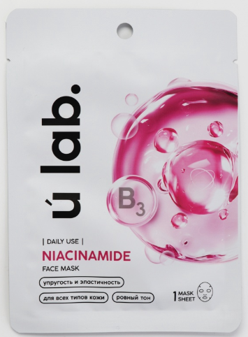 Маска для лица тканевая с ниацинамидом, упругость и эластичность, ULAB