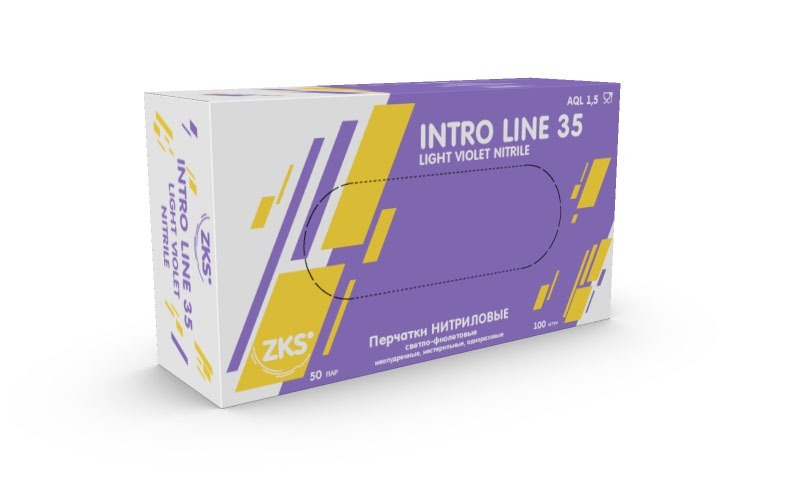 ZKS Перчатки нитрил. светло-фиолетовые Intro Line 35, S 50пар/уп