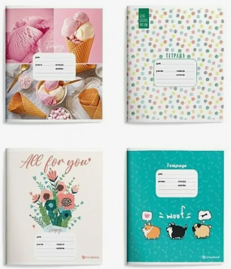 Тетрадь 24 л. кл. Schoolformat МИКС ДЛЯ ДЕВОЧЕК мел. карт., ВД-лак