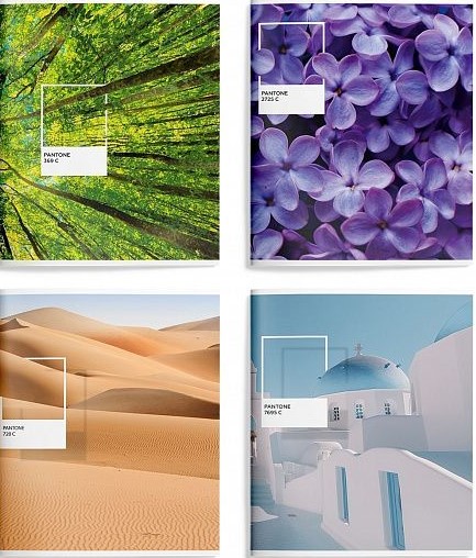 Тетрадь 48 л. А5+ кл. скреп. офс. Schoolformat ПАНТОН ПЕЙЗАЖ мел. карт., выб. УФ-лак1/4