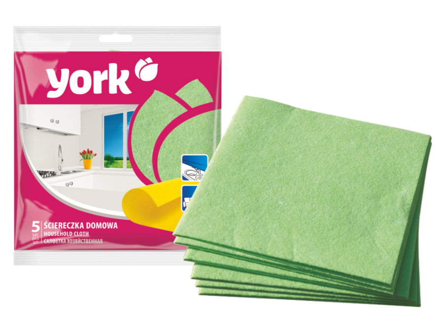 YORK Салфетка  вискозная Домашняя 5 шт 35х35 см