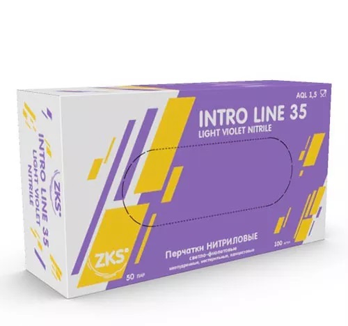 ZKS Перчатки нитрил. светло-фиолетовые Intro Line 35, M 50пар/уп