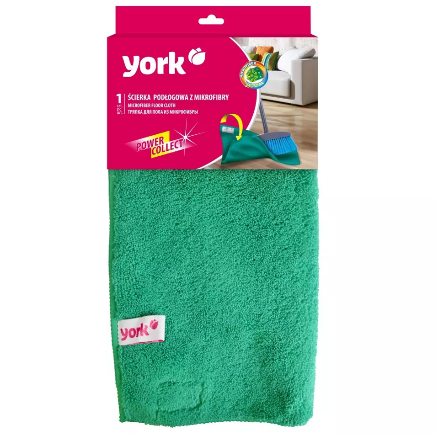 YORK Салфетка из микрофибры для пола двусторонняя с застежкой 50х60 см