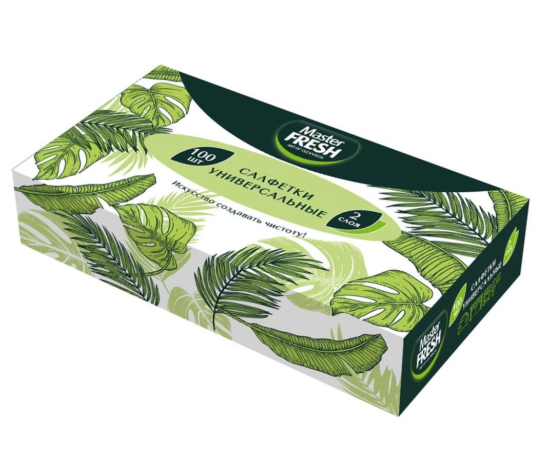 MF Салфетки бумажные в коробочке 100 шт