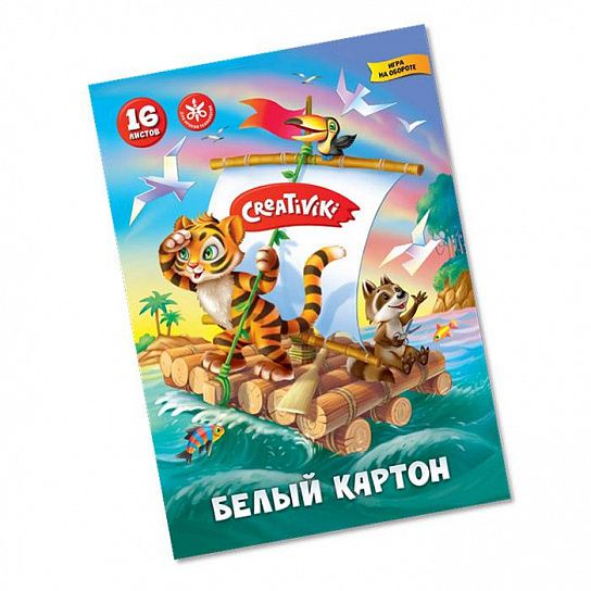 Картон белый Creativiki 16 л. немел. А4 200x275 мм 190 г/м2 в папке 1/20