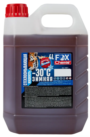 FOX CHEMIE Жидкость для стеклоомывателя зимняя -30 «Кола» 4 л