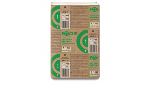 FOCUS Полотенца листовые бум 1 сл. Z сл., 24х21,5 см, белые 250 л 1/12