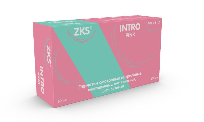 ZKS Перчатки нитрил. розовые