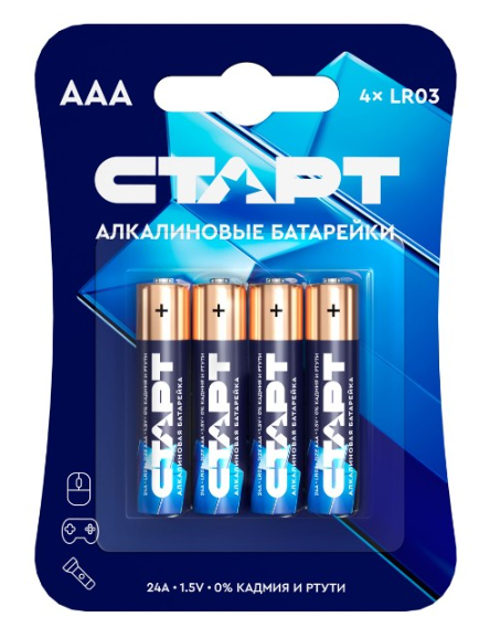 СТАРТ Батарейки LR03-BL4 BLUE AAA 4шт/блист 