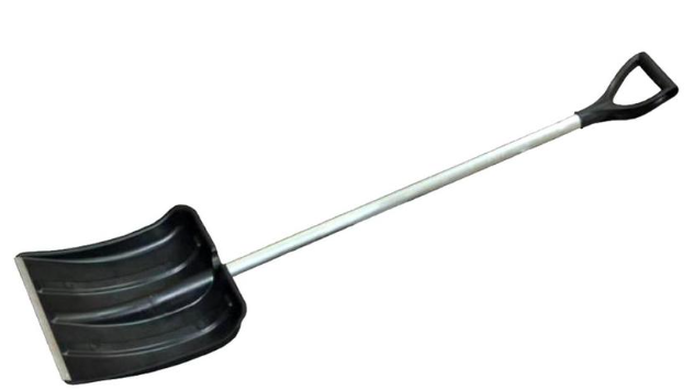 Лопата снеговая №4 пластик с оцинк. планкой c черенком 350х350 мм 