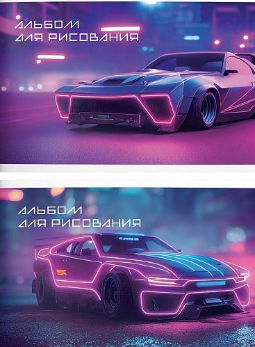 Альбом д/рис. 24 л. А4 скреп. Schoolformat НЕОН ТАЧКИ мел. карт., спл. УФ-лак, офс1/4