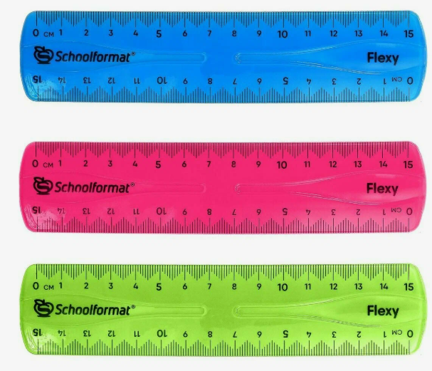 Линейка Schoolformat 15 см пластик непрозрач. ассорти неон с европодвесом
