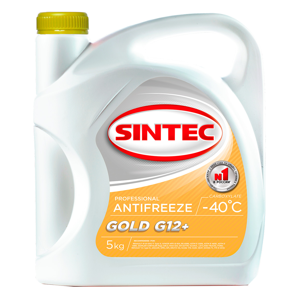 SINTEC Антифриз Gold G-12+ желтый 5кг
