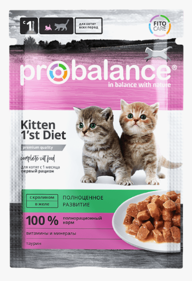 PROBALANCE Корм для котят кролик в желе KITTEN 1`ST DIET 85 гр 