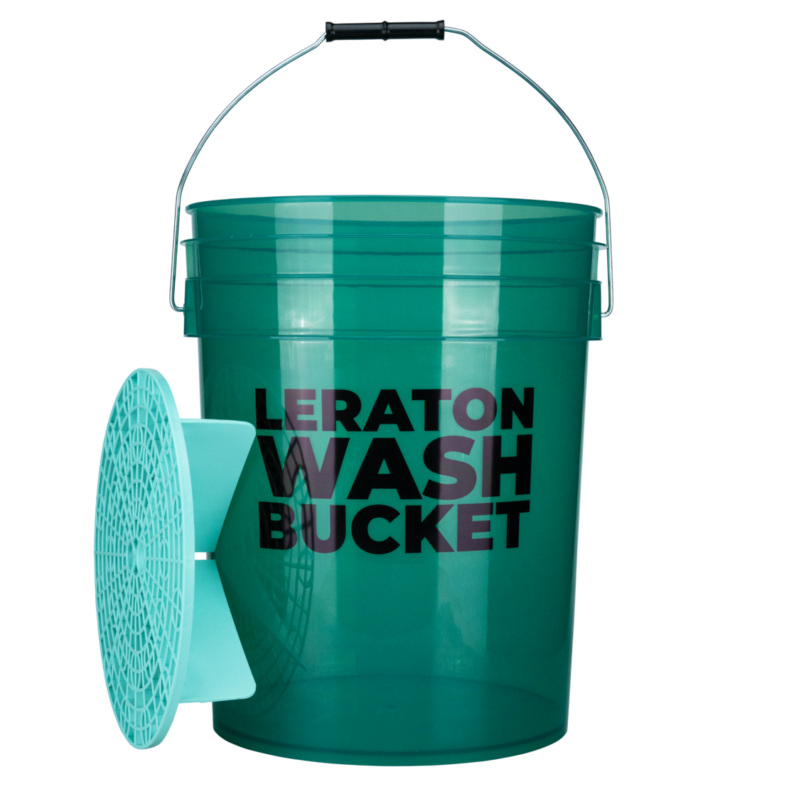 LERATON Ведро прозрачное для мойки автомобилей с сепаратором (бирюзовое) 20л DETAILING BUCKET WBT