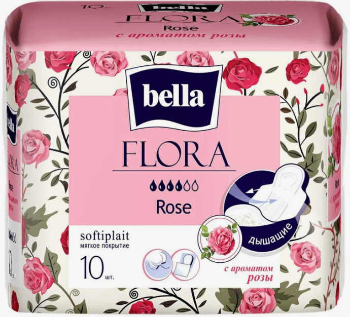 BELLA Прокладки гигиенические Flora Rose, 10 шт
