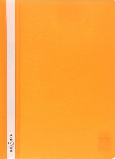 Папка скоросшиватель INFORMAT А4 оранж. пластик 180 мкм карман д/маркир. этикет.1/25