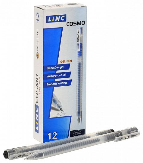 Ручка гел. Linc COSMO 0,5 мм черный кругл. корп.1/12