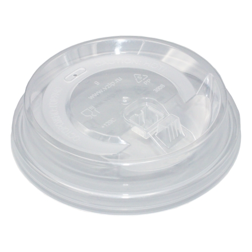 Крышка для стакана d90 мм с центр отверст, прозр., ПП, 50 шт/упак