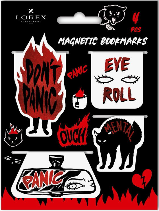 Закладки д/книг магнитные LOREX BOOKLOVER PANIC! с европодвесом