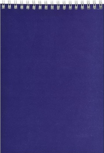 Блокнот А5 60 л. кл. LITE СИНИЙ греб. мел. карт. ВД-лак 