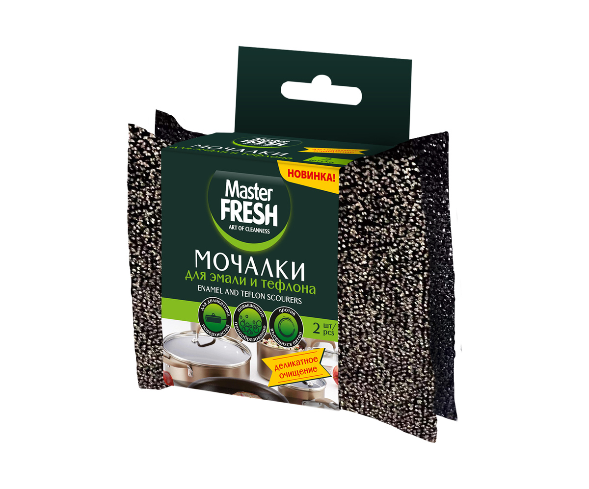 MF Мочалки для посуды для эмали и тефлона (2шт) 1/40