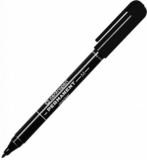 Маркер перманент черный тонкий CENTROPEN 1 мм 1/10