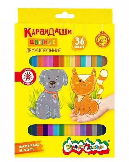 Набор цветных карандашей Каляка-Маляка двухсторонние 36 цв. шестигран. корп. дерев. карт. уп.1/12