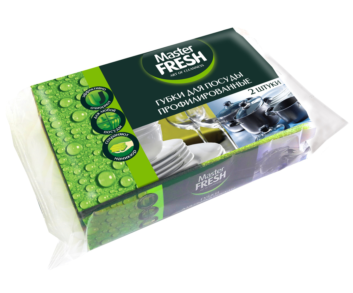 MF Губки для посуды профилированный Black (2шт) 