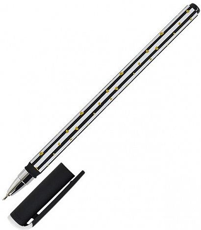 Ручка маслян. LOREX B&W.STRAPS Slim Soft синий 0,5 мм черно-бел. кругл. корп. ultra-soft touch игольчатый наконечник