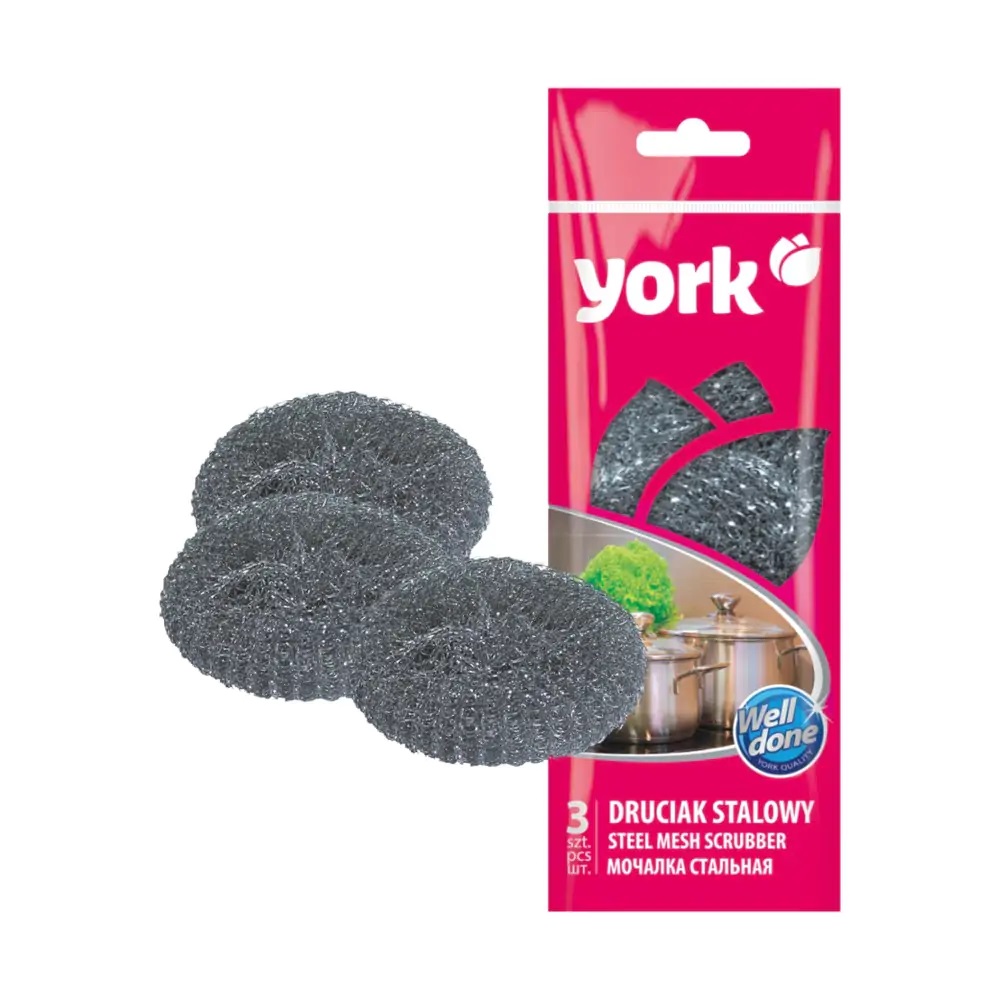 YORK Мочалка металлическая 3 шт 