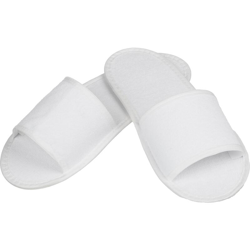 Тапочки Махровые белый с открытым носком  (5мм)