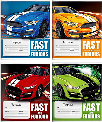 Тетрадь 18 л. лин. Schoolformat  ЯРКИЙ ФОРСАЖ мел. карт., ВД-лак 